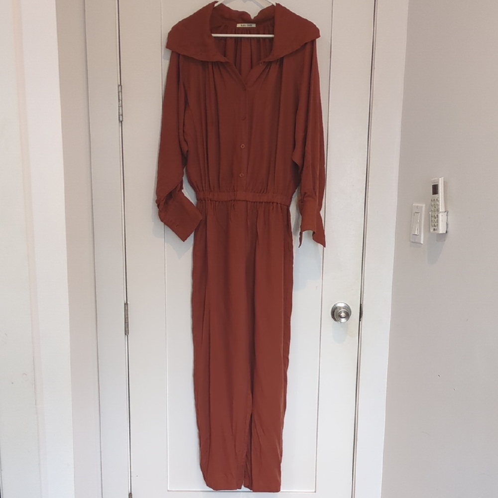 Black Crane rust jumpsuit, fits S-M